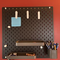 Ikea Peg Board With Numerous Accessories 