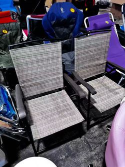 Patio Folding Chair Deck Sling Chair 2pc