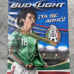 🔥 Bud Light Mexico Soccer Paper Poster Beer Sign 
