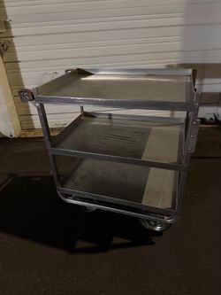 Heavy Duty Stainless Steel 3-Shelf Shop Cart - Lakeside Welded 700lb Capacity