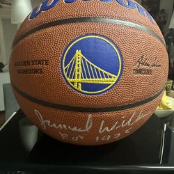 Jamaal Wilkes Signed Wilson Warriors Logo NBA Basketball w/ROY 1975 Schwartz