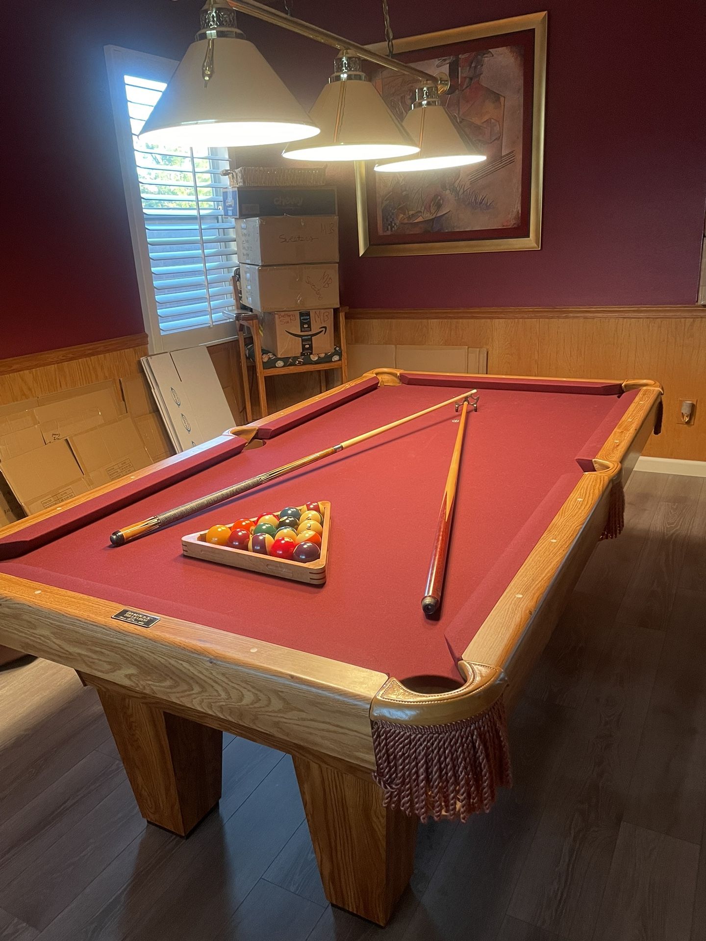 Pool Table (Like New) Chairs & Accessories