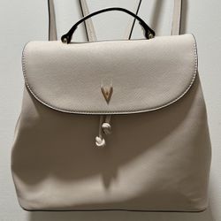 Beige Leather Backpack