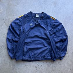 Vintage Y2K Adidas Navy Yellow Pullover Windbreaker