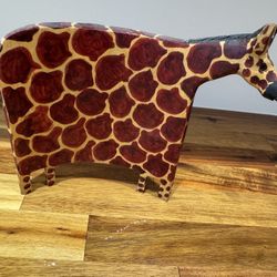 Handcrafted Giraffe Figurine  Wooden 