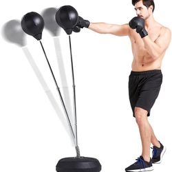 Inflatable Punching Bag Stand for Adults | Adjustable 53"-61" Boxing Bag I Immediate Bounce Material Punching Bag with Stand | Punching Bag for Adults
