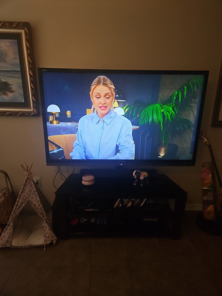 70 Inch Sharp Aquos TV And TV Mount Stand