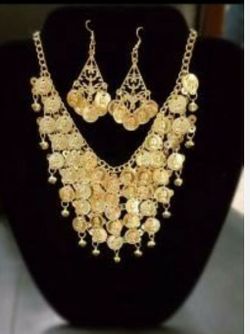 14K GOLD FILLED NECKLACE EARRINGS SET