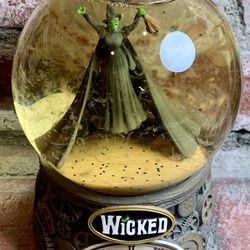 Vtg 2003 WICKED Broadway Musical DEFYING GRAVITY Witch Music Box Snow Globe 🔥