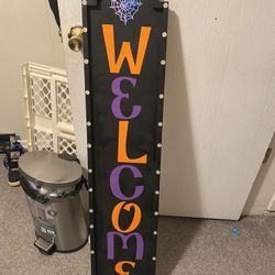 Hand Made Halloween Welcome Sign 