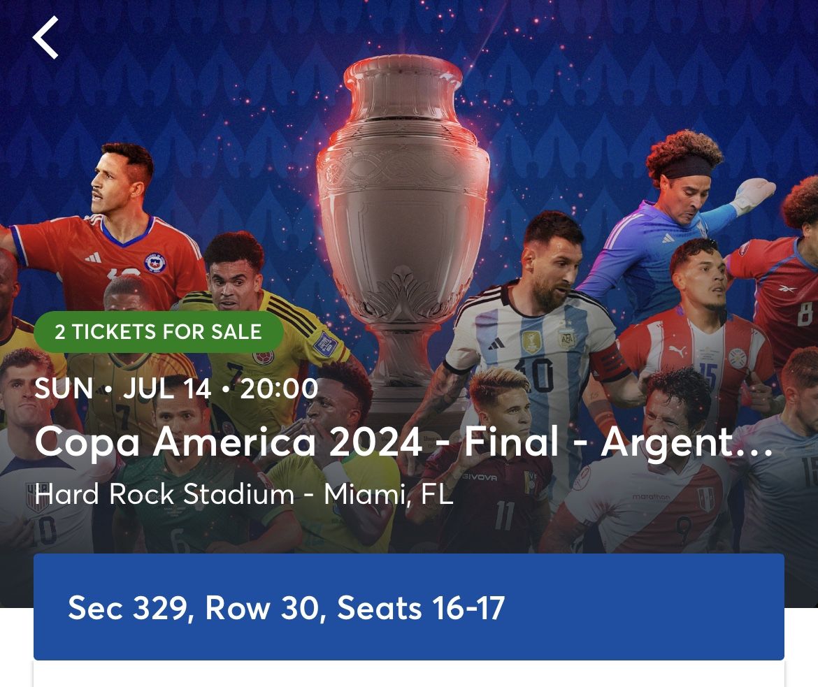 Final Tickets Copa America
