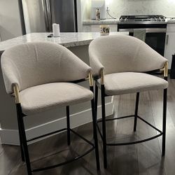 Modern Upholstered Counter Stools (Set of 2) – Like New