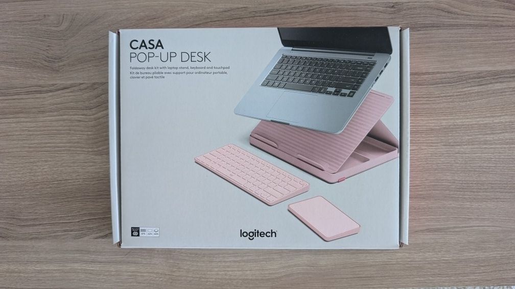 Logitech Casa Pop-Up Desk with Laptop Stand, Wireless Keyboard & Touchpad