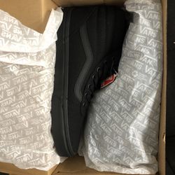Vans High Top Black On Black Size 9.5 Womens