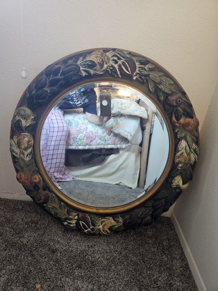 Mirror- Beveled Carved Frame