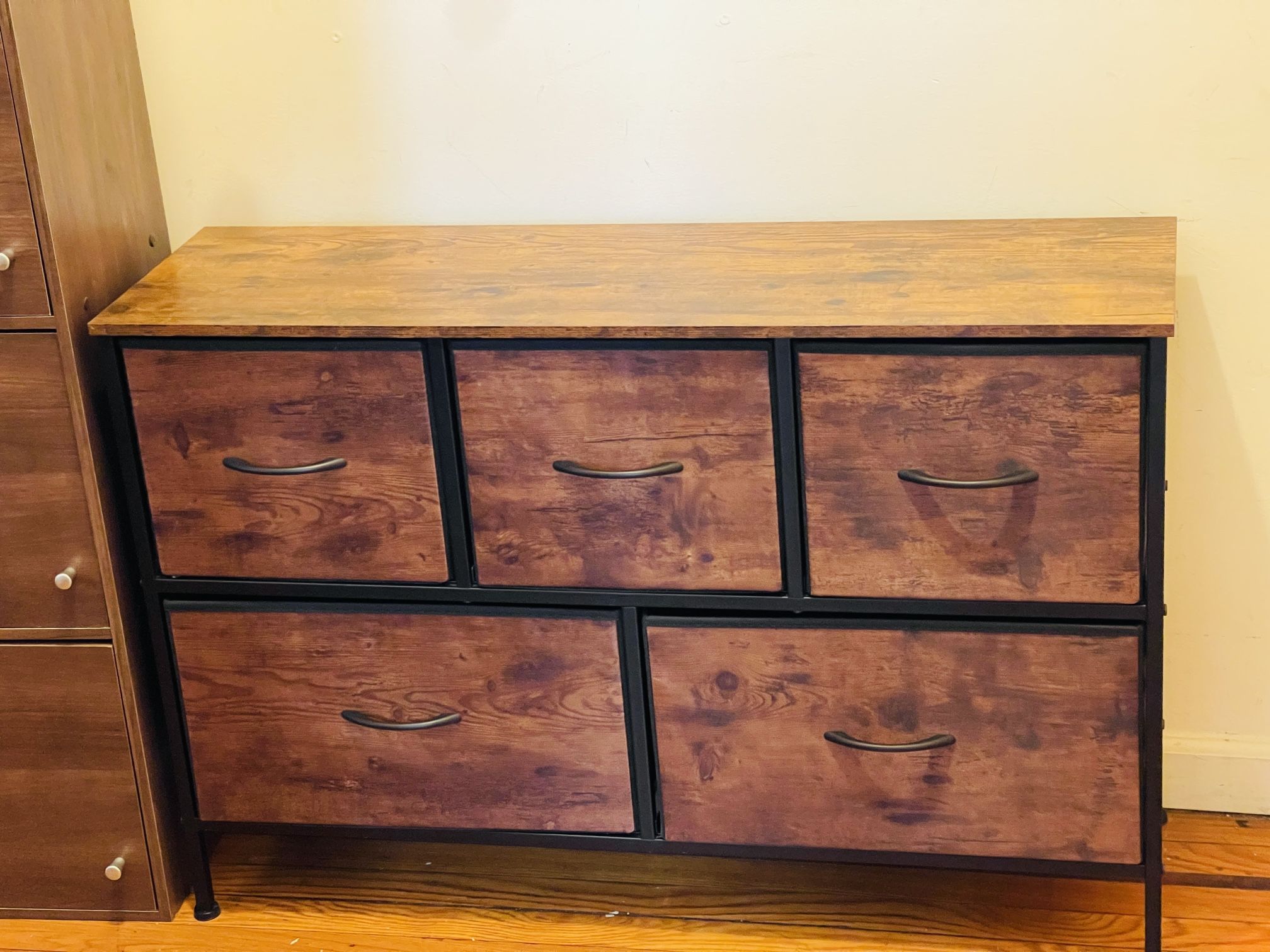 Rustic 5 Drawer Storage Cabinet