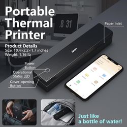 [BRAND NEW] Sealed in Box: Wireless PORTABLE PRINTER (Thermal Inkless Printer) — With 10 Free Test Sheets — Wireless Bluetooth Printer