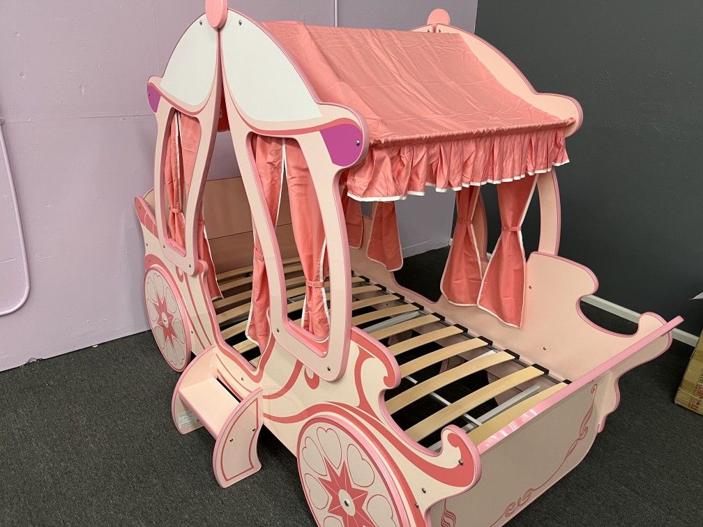 Princess Carriage Design Twin Bed (Mattress Not Included) 🔥 👍FREE FINANCING AVAILABLE❗NO CREDIT CHECK❗