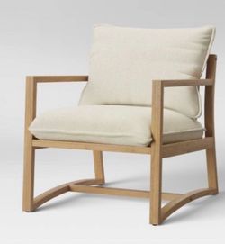 Wood Frame Accent Chair with Cushions