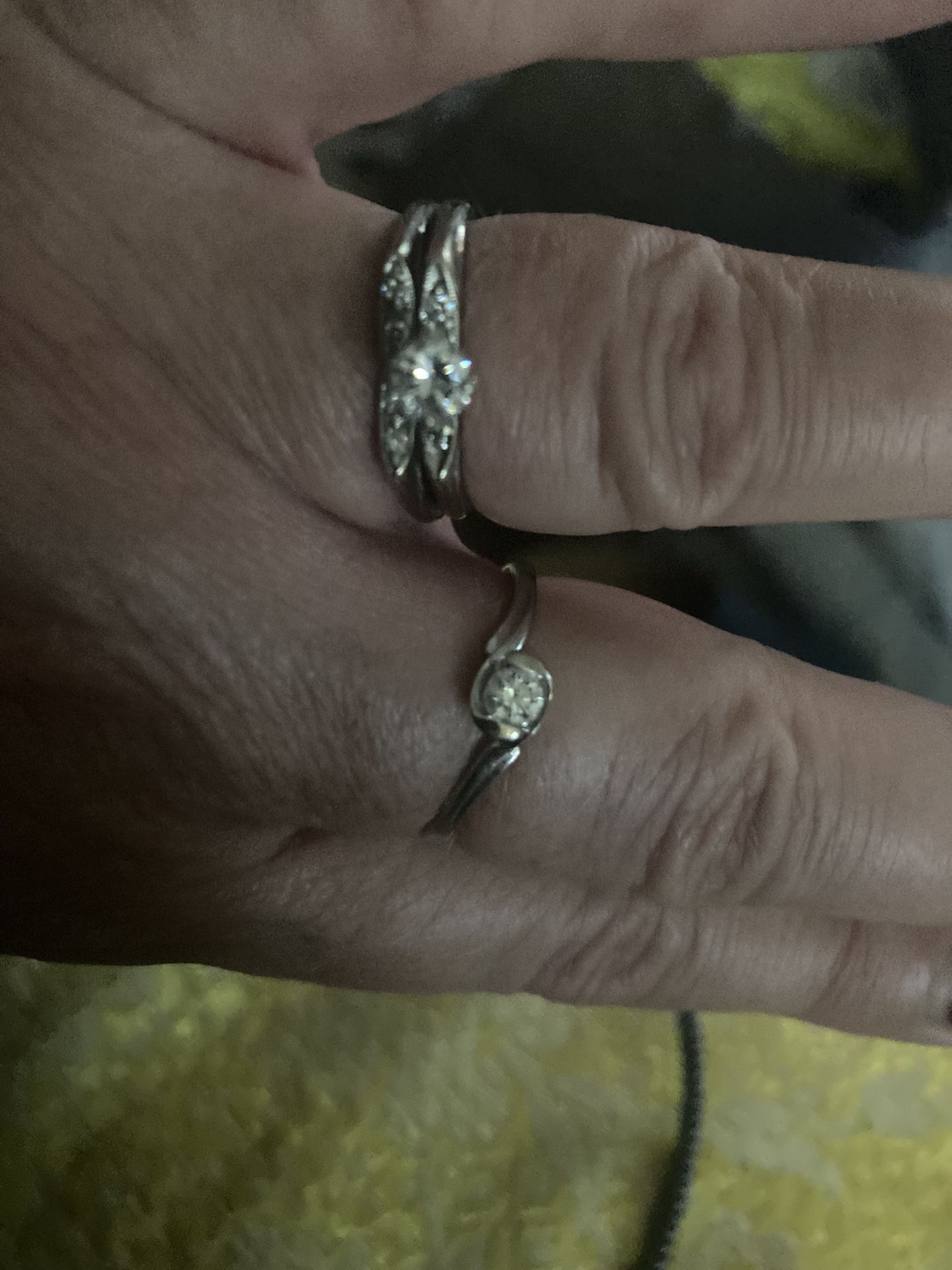 Both Rings Are White Gold And Natural Diamonds