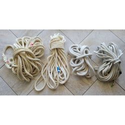 Assorted Marine Boat Dock Lines Rope, 4pc Set