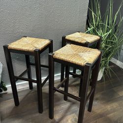 Winsome Bar Stools Rush Seat Kaden Walnut