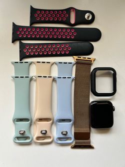 Apple Watch 5 with bands and case
