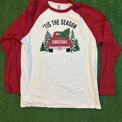 PJ Place Red and white long sleeve Christmas shirt