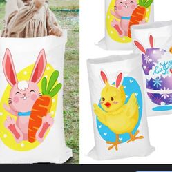 Easter Outdoor Party Games for Family Bunny Potato Sack Race Jumping Bags Kids Easter Egg