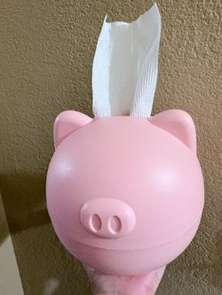 Piggy toilet paper holder