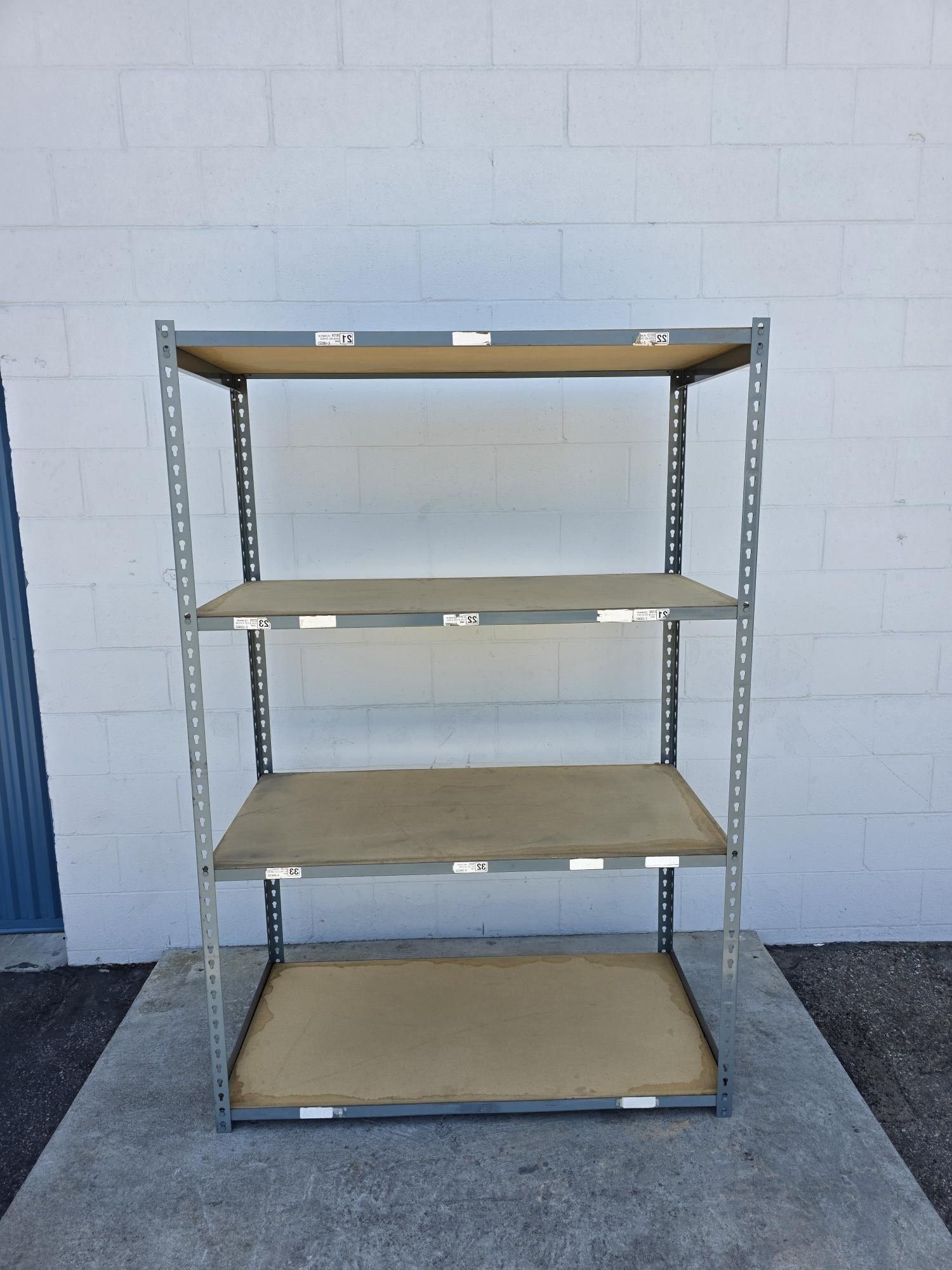 Warehouse Quality 48 in W x 24 in D Used Steel Boltless 4 Tier Level Supply Office Storage Rack Delivery Available