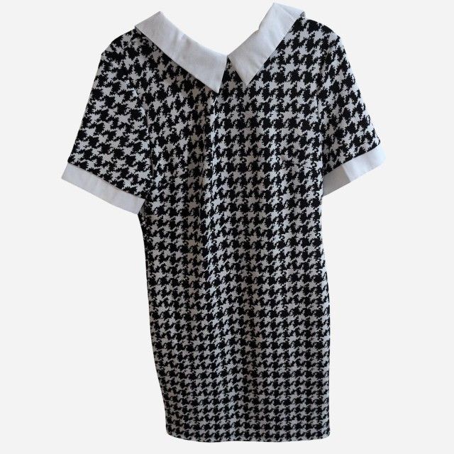 Corporate Cute ~ Black and white houndstooth dress