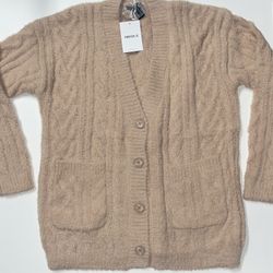 Fuzzy Knit Cardigan Sweater