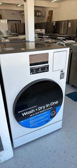 💥Great Save💥 5.3 cu. ft. Bespoke Ultra Capacity Vented Electric All-in-One Washer Dryer Combo in Ivory with AI Opti Wash & Dry
