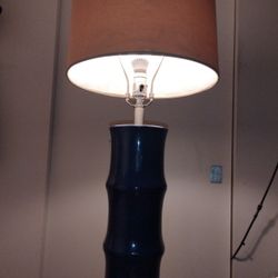Blue Bamboo Lamp With Clear Epoxy Base 