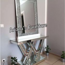 New Console Table + Mirror Set 