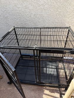 Escape-Proof Heavy Duty Dog Crate w/ Tray – 43”