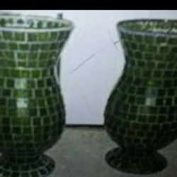 Pair Of Green Vases