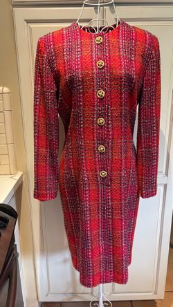 Santa Fe red tweed dress size 10