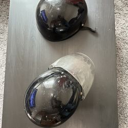 Two Motorcycle Helmets