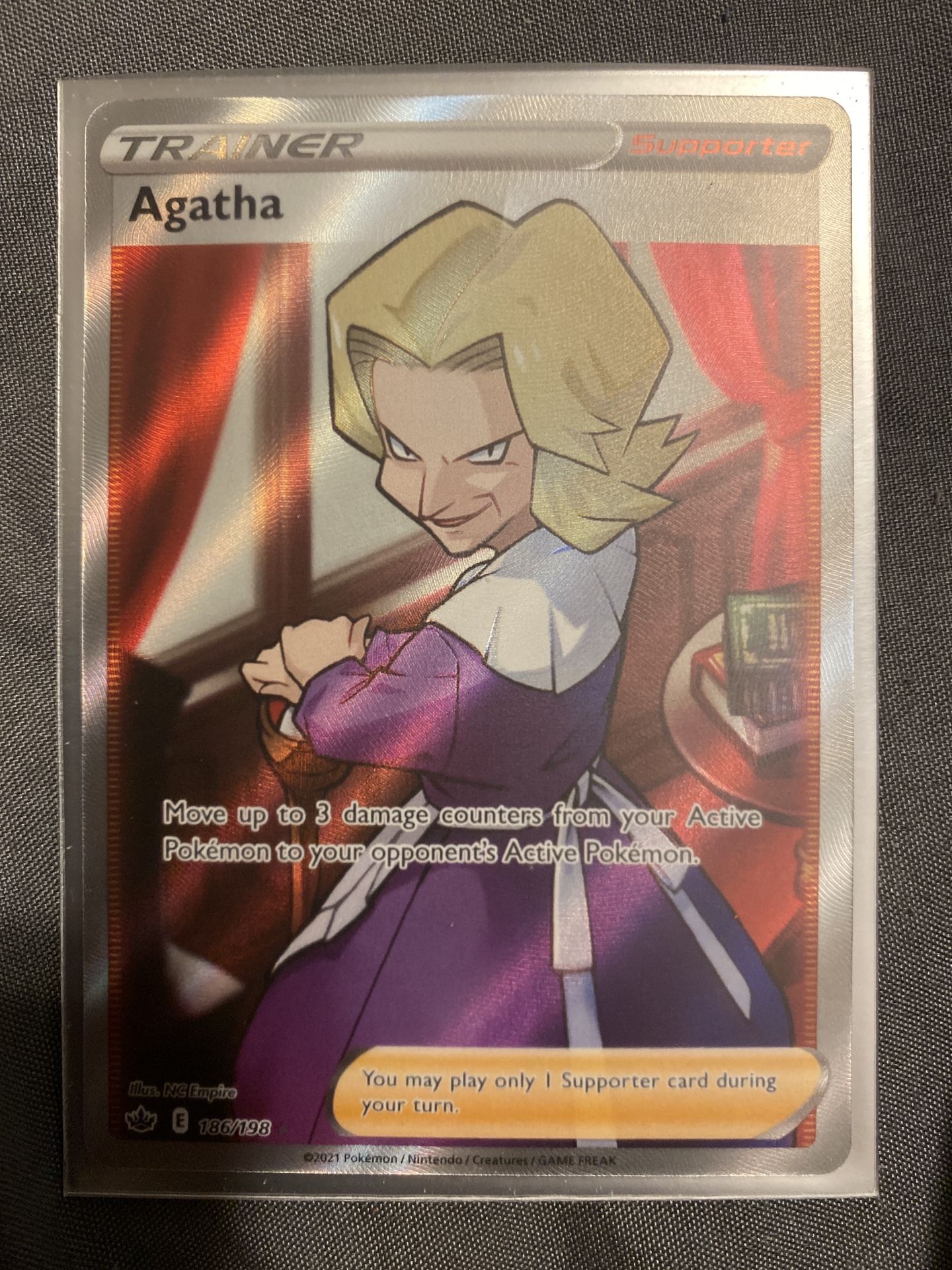 Agatha 186/198 Full Art Ultra Rare Trainer Pokémon TCG Chilling Reign