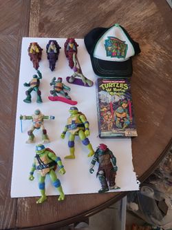 Ninja Turtles Action Figures, VHS Tape, Nickelodeon Youth Cap