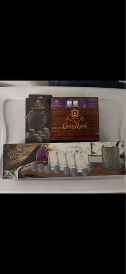 Crown Royal Whisky Gift Set with Glasses and Stones
