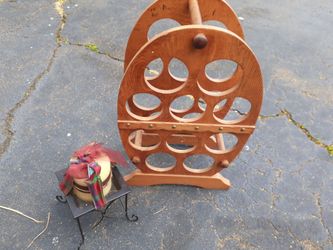 WINE RACK WITH CANDLE AND HOLDER