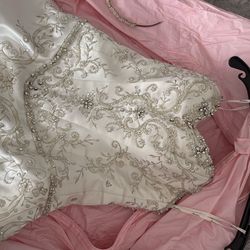 White Wedding dress Headband and Veil