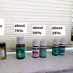 Essential Oils Collection - varying amounts- geranium, garden, peace, calming, stress away etc