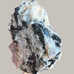 Black Tourmaline With Mica And Quartz. Crystals Gemstones Rocks Minerals