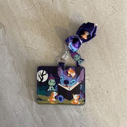 Loungefly x Disney Stitch Spooky Stories Halloween Lanyard With Card Holder