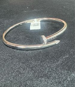 SILVER (925)CZ  NAIL BANGLE BRACELET