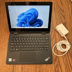 Lenovo Laptop 11”/Touchscreen/8GB RAM/128GB SSD/Windows 11/Fully Functional/360” Convertible/USB-C Charger